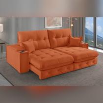 Sofa Retratil Reclinavel com Porta Copos 290cm Istambul Yescasa