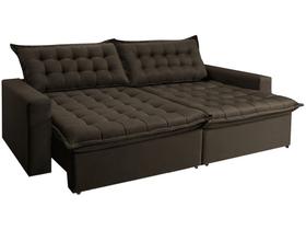 Sofá Retrátil Reclinável e Cama 2,35m Cama inBox Flex Suede Velusoft Café