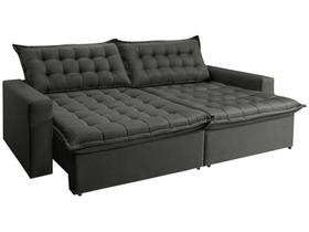 Sofá Retrátil Reclinável e Cama 2,35m Cama inBox Flex Suede Velusoft Cinza