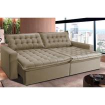 Sofá Retrátil Reclinável e Cama 2,95m Cama inBox Flex Suede Velusoft Bege