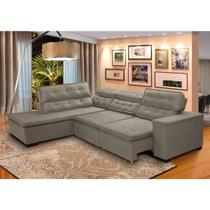 Sofá Retrátil Reclinável e Chaise 5 Lugares 280cm Super Confortável Sttilo Mega Sul