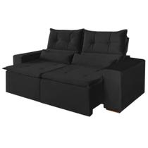 Sofá Retrátil Reclinável Firenze 196cm 2 Módulos K190 Plus Suede Preto - KasaComigo