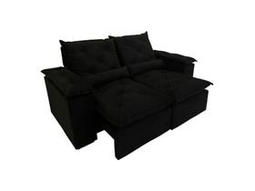 Sofá Retrátil Reclinável Grécia 2 Módulos 200cm K52 Plus Preto - Kasacomigo