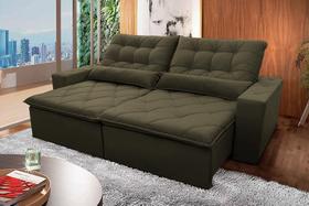 Sofá Retrátil Reclinável Islândia 2,50m Suede Velut Tabaco Molas no Assento - King House