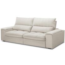 Sofá Retrátil Reclinável Living 230cm Nápoles F04 Veludo Bege Sofá Retrátil Reclinável Living 230cm Nápoles F04 Veludo Bege
