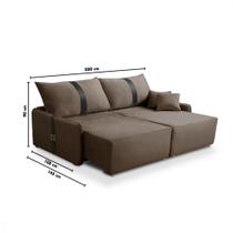 Sofá Retrátil Reclinável Manhattan 200cm Veludo Star Confort