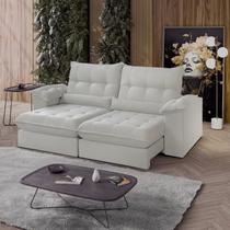 Sofá Retrátil Reclinável Molas Ensacadas Chicago 230 Cm Veludo