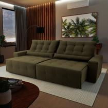 Sofá Retrátil Reclinável Montebello 2,70m Suede Velut Tabaco Molas no Assento - King House Sofá Retrátil Reclinável Montebello 2,70m Suede Velut Tabaco Molas no Assento - King House