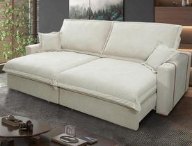 Sofá Retrátil Reclinável Nairobi 2,30m Bege Bouclê - King House