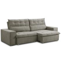 Sofá Retrátil Reclinável Para Sala 3 Lugares 200cm Neruda F04 Veludo Marrom Claro - Lyam Decor