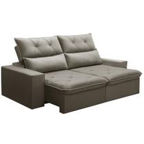 Sofá Retrátil Reclinável Para Sala 3 Lugares 210cm Aires F04 Veludo Marrom Claro - Lyam Decor