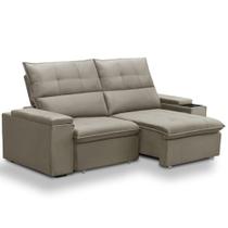 Sofá Retrátil Reclinável Para Sala 3 Lugares 210cm Niels F04 Veludo Amêndoa - Lyam Decor Sofá Retrátil Reclinável Para Sala 3 Lugares 210cm Niels F04 Veludo Amêndoa - Lyam Decor