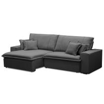 Sofá Retrátil Reclinável Para Sala 3 Lugares 210cm Varsov F04 Veludo Cinza Escuro - Lyam Decor Sofá Retrátil Reclinável Para Sala 3 Lugares 210cm Varsov F04 Veludo Cinza Escuro - Lyam Decor