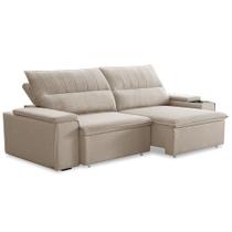 Sofá Retrátil Reclinável Para Sala 3 Lugares 225cm Ricci F04 Linho Bege - Lyam Decor
