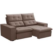 Sofá Retrátil Reclinável Para Sala 3 Lugares 230cm Vincent F04 Veludo Rosê - Lyam Decor