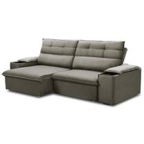 Sofá Retrátil Reclinável Para Sala 3 Lugares 245cm Gordon F04 Veludo Marrom Claro - Lyam Decor Sofá Retrátil Reclinável Para Sala 3 Lugares 245cm Gordon F04 Veludo Marrom Claro - Lyam Decor