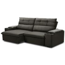 Sofá Retrátil Reclinável Para Sala 3 Lugares 245cm Gordon F04 Veludo Marrom Escuro - Lyam Decor Sofá Retrátil Reclinável Para Sala 3 Lugares 245cm Gordon F04 Veludo Marrom Escuro - Lyam Decor