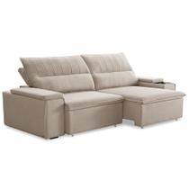 Sofá Retrátil Reclinável Para Sala 3 Lugares 245cm Ricci F04 Linho Bege - Lyam Decor Sofá Retrátil Reclinável Para Sala 3 Lugares 245cm Ricci F04 Linho Bege - Lyam Decor
