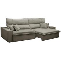 Sofá Retrátil Reclinável Para Sala 3 Lugares 250cm Aisha F04 Veludo Marrom Claro - Lyam Decor