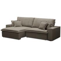 Sofá Retrátil Reclinável Para Sala 3 Lugares 250cm Varsov F04 Veludo Marrom Claro - Lyam Decor