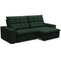 Sofá Retrátil Reclinável Para Sala 3 Lugares 250cm Vincent F04 Veludo Verde - Lyam Decor Sofá Retrátil Reclinável Para Sala 3 Lugares 250cm Vincent F04 Veludo Verde - Lyam Decor