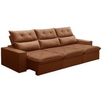 Sofá Retrátil Reclinável Para Sala 4 Lugares 290cm Aires F04 Veludo Terracota - Lyam Decor