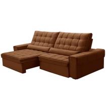 Sofá Retrátil Reclinável Para Sala 4 Lugares 290cm Nebrasca F04 Veludo Terracota - Lyam Decor Sofá Retrátil Reclinável Para Sala 4 Lugares 290cm Nebrasca F04 Veludo Terracota - Lyam Decor