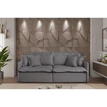 Sofá Retrátil Reclinável para Sala de Estar 260cm Bardot com Usb Cinza Grafite Sofá Retrátil Reclinável para Sala de Estar 260cm Bardot com Usb Cinza Grafite