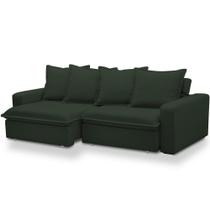 Sofá Retrátil Reclinável Para Sala de Estar Living 195cm Vêneto F04 Veludo Verde - Lyam Decor