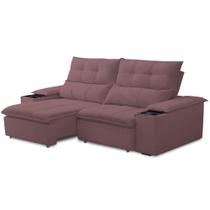 Sofá Retrátil Reclinável Para Sala de Estar Living 210cm Ártico F04 Veludo Lilás - Lyam Decor Sofá Retrátil Reclinável Para Sala de Estar Living 210cm Ártico F04 Veludo Lilás - Lyam Decor