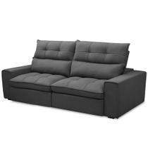 Sofá Retrátil Reclinável Para Sala de Estar Living 210cm Dimas F04 Veludo Grafite - Lyam Decor Sofá Retrátil Reclinável Para Sala de Estar Living 210cm Dimas F04 Veludo Grafite - Lyam Decor