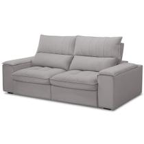 Sofá Retrátil Reclinável Para Sala de Estar Living 210cm Nápoles F04 Veludo Cinza - Lyam Decor Sofá Retrátil Reclinável Para Sala de Estar Living 210cm Nápoles F04 Veludo Cinza - Lyam Decor