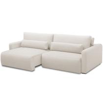 Sofá Retrátil Reclinável Para Sala de Estar Living 210cm Sevilha F04 Bouclê Off White - Lyam Decor