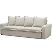 Sofá Retrátil Reclinável Para Sala de Estar Living 215cm Vêneto F04 Veludo Bege - Lyam Decor