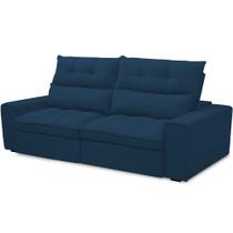 Sofá Retrátil Reclinável Para Sala de Estar Living 230cm Dimas F04 Veludo Azul - Lyam Decor Sofá Retrátil Reclinável Para Sala de Estar Living 230cm Dimas F04 Veludo Azul - Lyam Decor