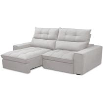 Sofá Retrátil Reclinável Para Sala De Estar Living 230cm Dimas F04 Veludo Cinza - Lyam Decor Sofá Retrátil Reclinável Para Sala De Estar Living 230cm Dimas F04 Veludo Cinza - Lyam Decor
