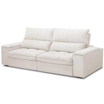Sofá Retrátil Reclinável Para Sala De Estar Living 230cm Nápoles F04 Bouclê Cru - Lyam Decor Sofá Retrátil Reclinável Para Sala De Estar Living 230cm Nápoles F04 Bouclê Cru - Lyam Decor