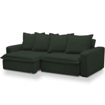 Sofá Retrátil Reclinável Para Sala de Estar Living 235cm Vêneto F04 Veludo Verde - Lyam Decor