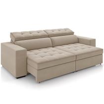 Sofá Retrátil Reclinável Para Sala De Estar Living 246cm Clara M03 Veludo Bege Sofá Retrátil Reclinável Para Sala De Estar Living 246cm Clara M03 Veludo Bege