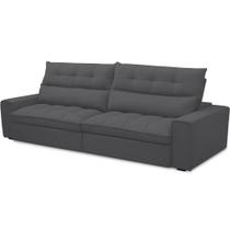 Sofá Retrátil Reclinável Para Sala de Estar Living 250cm Dimas F04 Bouclê Grafite - Lyam Decor Sofá Retrátil Reclinável Para Sala de Estar Living 250cm Dimas F04 Bouclê Grafite - Lyam Decor