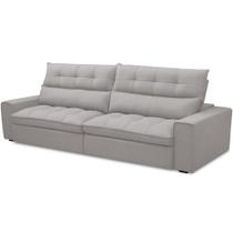 Sofá Retrátil Reclinável Para Sala de Estar Living 250cm Dimas F04 Veludo Cinza - Lyam Decor