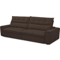 Sofá Retrátil Reclinável Para Sala de Estar Living 250cm Dimas F04 Veludo Marrom - Lyam Decor Sofá Retrátil Reclinável Para Sala de Estar Living 250cm Dimas F04 Veludo Marrom - Lyam Decor