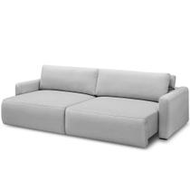 Sofá Retrátil Reclinável Para Sala de Estar Living 270cm Sevilha F04 Bouclê Cinza - Lyam Decor