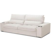 Sofá Retrátil Reclinável Para Sala de Estar Living 280cm Nápoles F04 Bouclê Cru - Lyam Decor Sofá Retrátil Reclinável Para Sala de Estar Living 280cm Nápoles F04 Bouclê Cru - Lyam Decor
