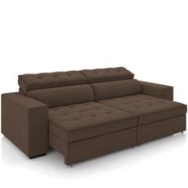Sofá Retrátil Reclinável Para Sala De Estar Living 290cm Clara M03 Veludo Marrom - Lyam Decor Sofá Retrátil Reclinável Para Sala De Estar Living 290cm Clara M03 Veludo Marrom - Lyam Decor