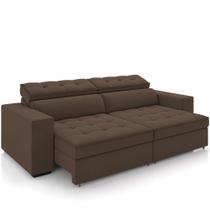 Sofá Retrátil Reclinável Para Sala de Estar Living 290cm Clara M03 Veludo Marrom - Lyam Decor Sofá Retrátil Reclinável Para Sala de Estar Living 290cm Clara M03 Veludo Marrom - Lyam Decor