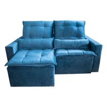 Sofá Retrátil/Reclinável Suzye 1,88 Suede Azul Marinho Sala/Recepção Sofá Retrátil/Reclinável Suzye 1,88 Suede Azul Marinho Sala/Recepção