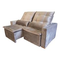 Sofá Retrátil/Reclinável Suzye 1,88 Suede Bege Sala/Recepção