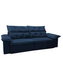 Sofá Retrátil Reclinável Velar 3 Lugares Veludo Azul 260cm Megasul Sofá Retrátil Reclinável Velar 3 Lugares Veludo Azul 260cm Megasul