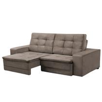 Sofá Retrátil Reclinável Viper 3 Lugares Veludo Cinza 215cm Megasul